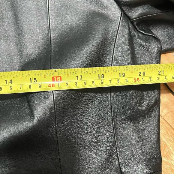 Croft & Barrow Leather Jacket Size L Black Retro Express Motorcycle Style Y2k - Picture 3 of 7